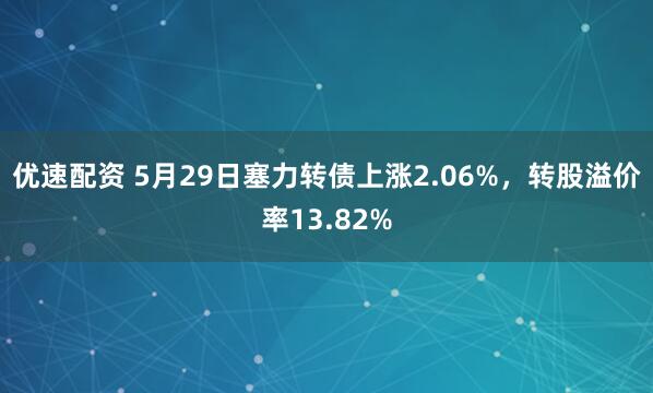 优速配资 5月29日塞力转债上涨2.06%，转股溢价率13.82%